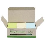 Stick\'n Recycled Notes 38x50mm 100 Sheet Assorted Box 12 | 61-200887