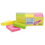 Stick\'n Note 38x50mm 100 Sheet Neon Assorted Pack 12 | 61-200906