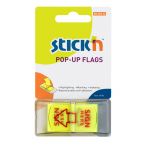 Stick\'n Pop Up Flags Sign Here Yellow 45x25mm 50 Sheets | 61-201636