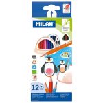 Milan Coloured Pencils Triangular Pack 12 Assorted Colours | 61-214175