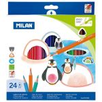 Milan Coloured Pencils Triangular Pack 24 Assorted Colours | 61-214176