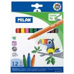 Milan Markers Conic Tip Pack 12 Assorted Colours | 61-214181