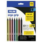 Milan Coloured Pencils Ergo Pack 10 Assorted Colours | 61-214220
