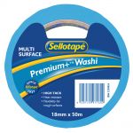 Sellotape Washi Premium+ Multi Surface 18mm X 50m | 61-2230018