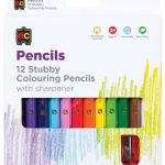 Ec Coloured Pencils Stubby 12 Pack Plus Sharpener | 61-227508