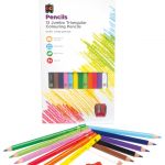 Ec Triangular Jumbo Pencils Pack 12 Washable Assorted Colours With Sharpener | 61-227990