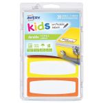 Avery Label Kids Durable Orange Yellow Neon Border 89x32mm 4up 5 Sheets | 61-231494