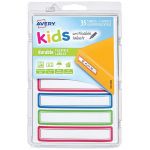 Avery Label Kids Durable Green Blue Red Border 89x16mm 7up 5 Sheets | 61-231495