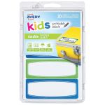 Avery Label Kids Durable Green Blue Border 89x32mm 4up 5 Sheets | 61-231496