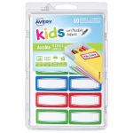 Avery Label Kids Durable Green Blue Red Border 44x19mm 12up 5 Sheets | 61-231497