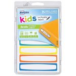 Avery Label Kids Durable Blue Orange Yellow Green Neon Border 89x16mm 7up 5 Sheets | 61-231500