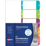 Avery Customisable Table Of Contents A4 Quarterly 5 Tabs Coloured | 61-231686