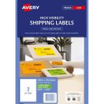Avery Shipping Label L7168fg Fl Green Laser 199.6x143.5mm 2up 10 Sheets | 61-238013