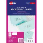 Avery Label L7551-25 Clear 65up 25 Sheets 38x21mm | 61-238038