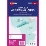 Avery Label L7562-25 Clear 16up 25 Sheets 99x34mm | 61-238039