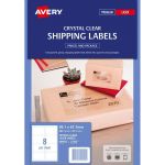 Avery Label L7565-25 Clear 8up 25 Sheets 99x67mm | 61-238041