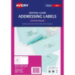 Avery Label L7560-25 Clear 21up 25 Sheets 63x38mm | 61-238042