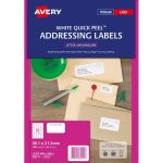 Avery Label L7651 Quick Peel White 65up 25 Sheets 38x21mm | 61-238044