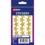 Avery Label Stars Large Gold 36 Pack | 61-238110