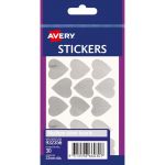 Avery Label Hearts Silver Medium 30 Pack | 61-238143