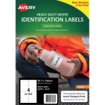 Avery Heavy Duty Id Label J4774 White Inkjet 99.1x139mm 4up 10 Sheets | 61-238448