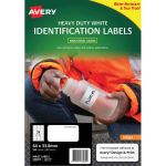 Avery Heavy Duty Id Label J4773 White Inkjet 64x33.8mm 24up 10 Sheets | 61-238449