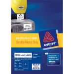 Avery Heavy Duty Id Label L7068 White Laser 199.6x143.5mm 2up 25 Sheets | 61-238558