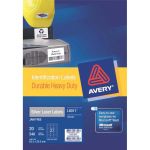 Avery Heavy Duty Id Label L6011 Silver Laser 63.5x29.6mm 27up 20 Sheets | 61-238562