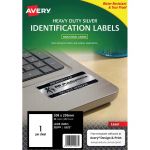 Avery Heavy Duty Id Label L6013 Silver Laser 208x295mm 1up 20 Sheets | 61-238771