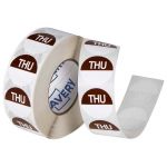 Avery Labels Thursday Round Day 24mm Brown White 1000 Roll | 61-238808