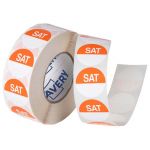 Avery Labels Saturday Round Day 24mm Orange White 1000 Roll | 61-238810