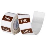 Avery Labels Thursday Square Day 40x40mm Brown White 500 Roll | 61-238815