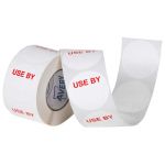 Avery Labels Use By Round 40mm White Red 500 Roll | 61-238820