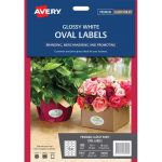 Avery Label L7102 Oval White Glossy 18up 10 Sheets 63x42mm | 61-239516