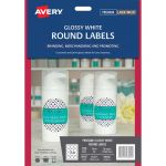 Avery Label L7105 Round White Glossy 60mm 12up 10 Sheets | 61-239517