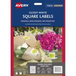 Avery Square Glossy Labels L7124 10 Sheets 20up 45x45mm | 61-239549