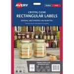 Avery Label L7113 Rectangular Crystal Clear 10up 10 Sheets 96x50mm | 61-239552
