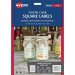 Avery Label L7126 Square Crystal Clear 20up 10 Sheets 45x45mm | 61-239554