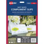 Avery Compliment Card Matt White Laser 210x99mm 3up 10 Sheets | 61-239562