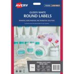 Avery Label L7147 White Gloss Round 40mm 24up 10 Sheets | 61-239564