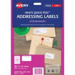 Avery Quick Peel Address Labels L7651 White 38.1x21.2mm 65up 40 Sheets | 61-239570