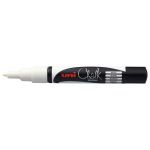 Uni Chalk Marker 0.9-1.3mm Bullet Tip White Pwe-3ms | 61-249103