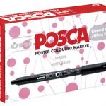 Uni Posca Marker 0.7mm Ultra-fine Pin Tip Asstd Metallic 12 Pc-1mr | 61-249255