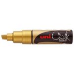 Uni Chalk Marker 8.0mm Chisel Tip Gold Pwe-8k | 61-249780