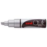 Uni Chalk Marker 8.0mm Chisel Tip Silver Pwe-8k | 61-249781