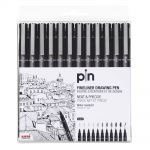Uni Pin Fineline Permanent Drawing Set 12 Piece | 61-249986