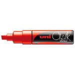 Uni Chalk Marker 8.0mm Chisel Tip Red Pwe-8k | 61-249995