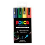Uni Posca Marker 1.8-2.5mm 4 Pack Green Yellow Red Blue Pc-5m | 61-250108