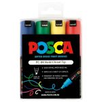 Uni Posca Marker 8.0mm Bold Chisel 4 Pack Asstd Pc-8k | 61-250120