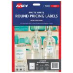 Avery Label L7129 Round Matte White 40mm 24up 8 Sheets | 61-272589